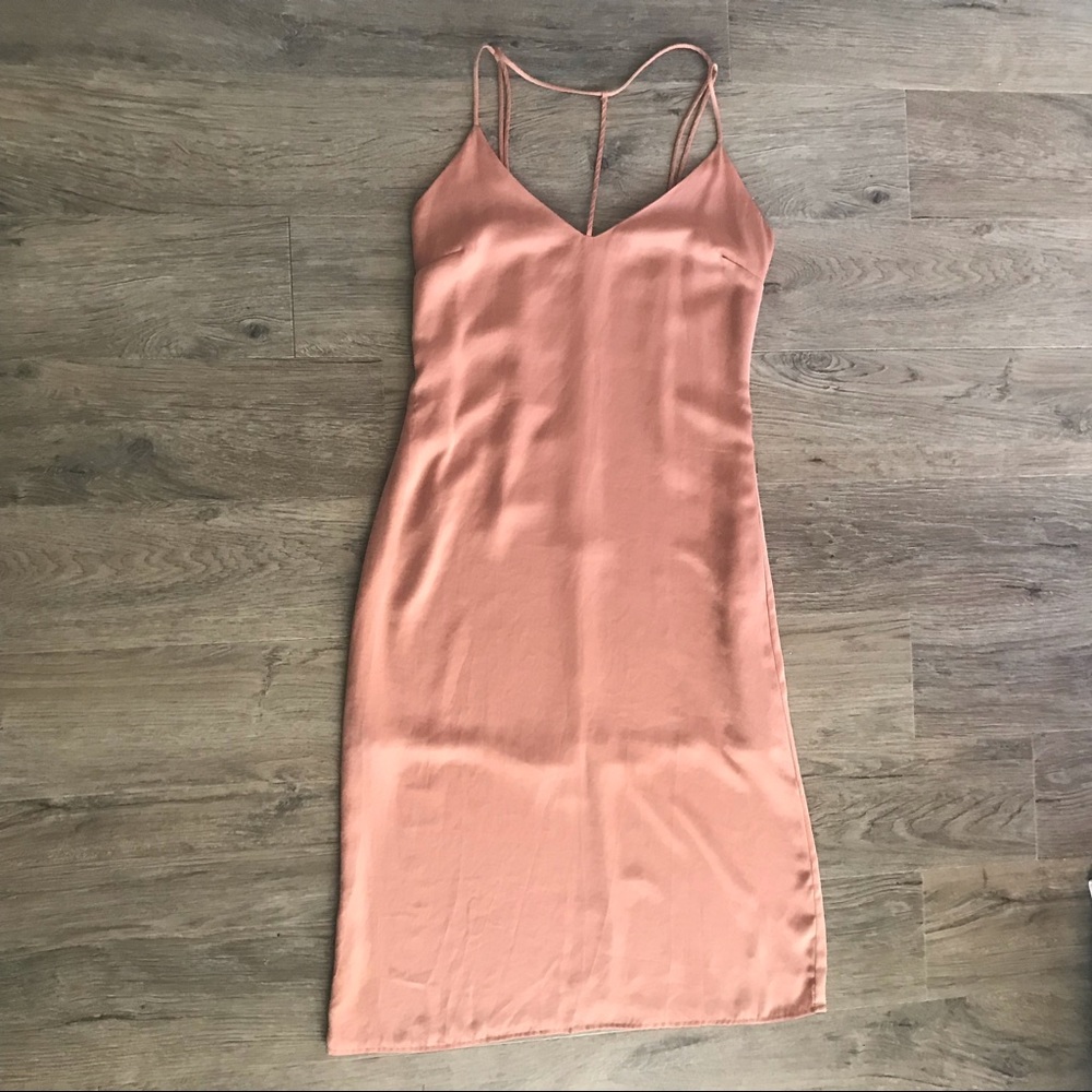 Blush midi slip dress